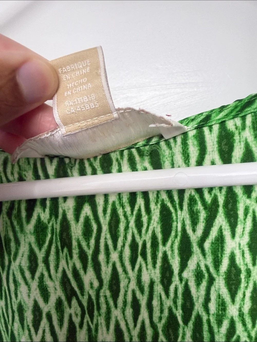 Medium Michael Kors Green Patterned Scoop Neck Tank